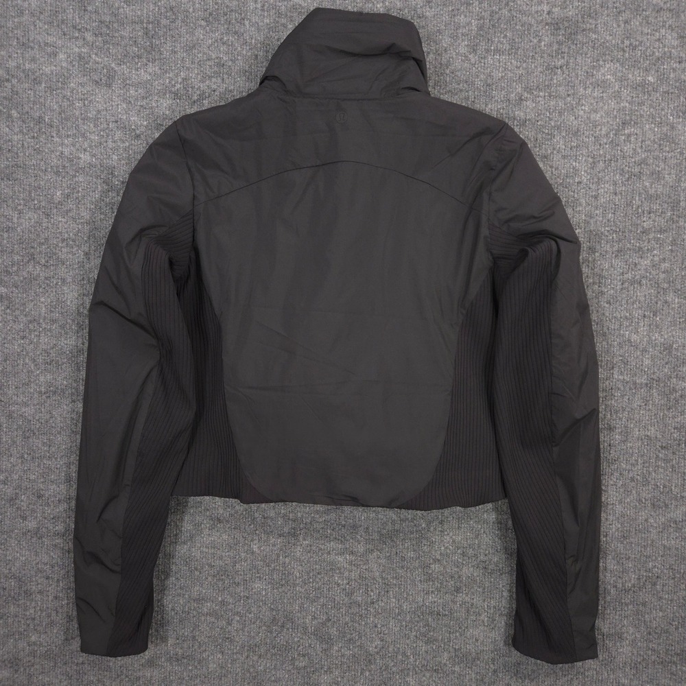 Lululemon Sleek City Jacket Womens 4 Black Cropped Windproof Water Repellent - Picture 8 of 13